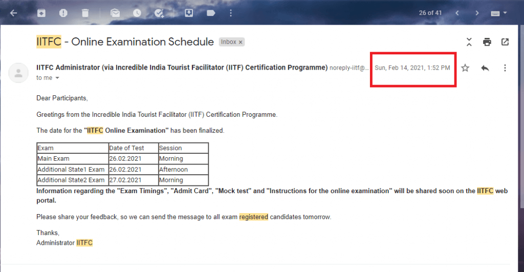 IITFC 2nd Postpone